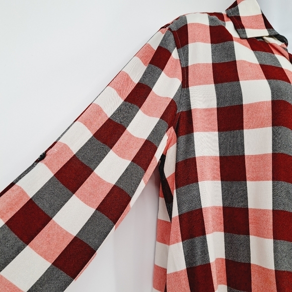 Rag & Bone Camille Plaid Faux Wrap Casual Blouee Size Medium‎ - Picture 4 of 8